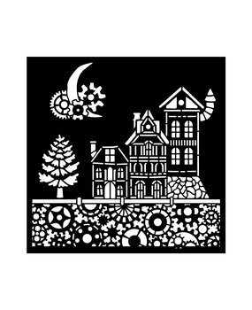 Stamperia Gear up for Christmas Thick Stencil 18x18cm Houses (KSTDQ129) Stamperia Gear up for Christmas Thick Stencil 18x18cm Houses (KSTDQ129)