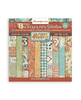 Stamperia Furry Friends Maxi Background 12x12 Inch Paper Pack (SBBL177) Stamperia Furry Friends Maxi Background 12x12 Inch Paper Pack (SBBL177)
