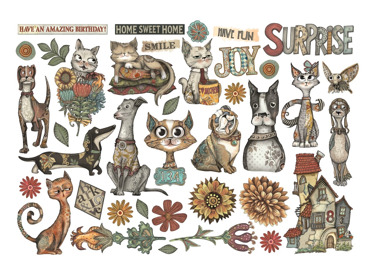 Stamperia Furry Friends Ephemera (DFLCT69) Stamperia Furry Friends Ephemera (DFLCT69)