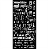 Stamperia Furry Friends Thick Stencil 12x25cm Quotes Pattern (KSTDL132)