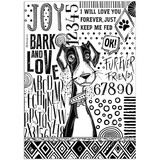 Stamperia Furry Friends A4 Rice Paper Dog Black and White (DFSA41070)