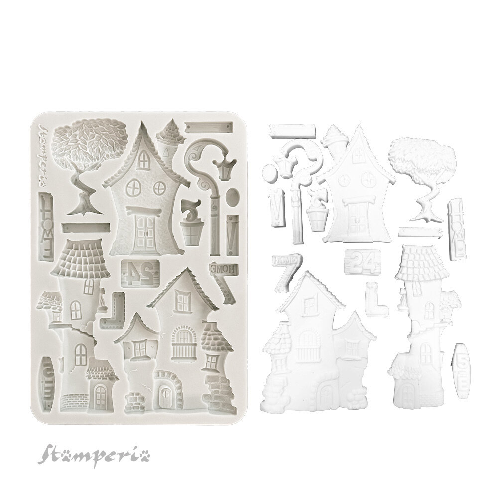 Stamperia Furry Friends A5 Silicon Mould Houses (KACMA592)
