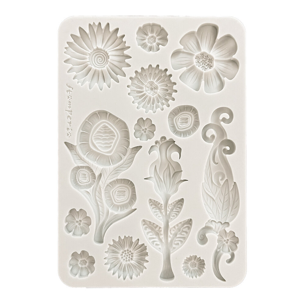 Stamperia Furry Friends A5 Silicon Mould Flowers (KACMA593)