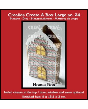 Crealies Create A Box Dies Platte doos huis Large (CCABL34) Crealies Create A Box Dies Platte doos huis Large (CCABL34)
