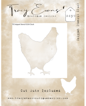 Tracy Evans Cluck 4x4 Inch Snippet Stencil (SS030)