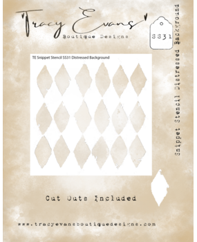 Tracy Evans Distressed Background 4x4 Inch Snippet Stencil (SS031)