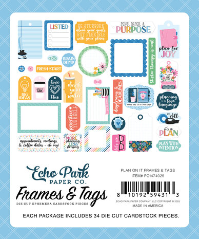 Echo Park Plan On It Ephemera Frames & Tags (POI474025) Echo Park Plan On It Ephemera Frames & Tags (POI474025)