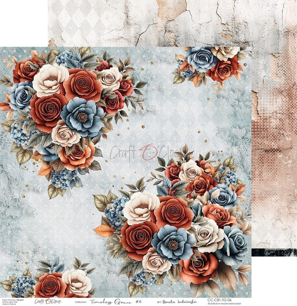 Craft O'Clock Timeless Grace 12x12 Inch Paper Set (CC-C81-TG-00) Craft O'Clock Timeless Grace 12x12 Inch Paper Set (CC-C81-TG-00)