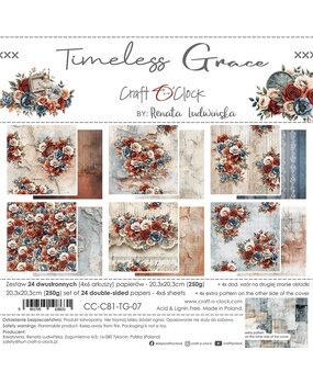 Craft O'Clock PRE-ORDER Timeless Grace 8x8 Inch Paper Set (CC-C81-TG-07) Craft O'Clock PRE-ORDER Timeless Grace 8x8 Inch Paper Set (CC-C81-TG-07)