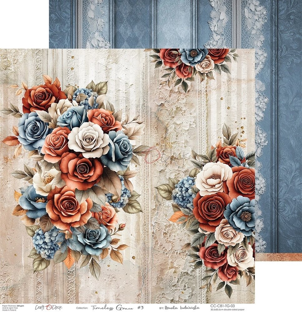 Craft O'Clock Timeless Grace 8x8 Inch Paper Set (CC-C81-TG-07) Craft O'Clock Timeless Grace 8x8 Inch Paper Set (CC-C81-TG-07)