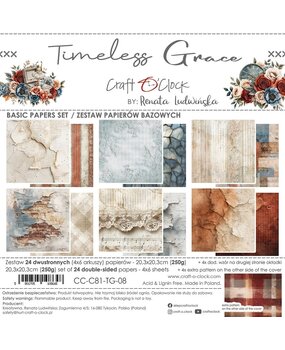 Craft O'Clock Timeless Grace 8x8 Inch Basic Papers Set (CC-C81-TG-08)