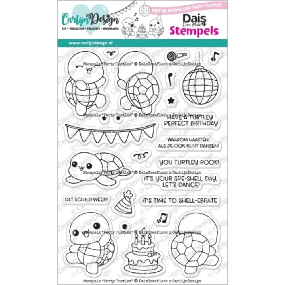 Carlijn Design Stempels Party Turtles (CDST-0157) Carlijn Design Stempels Party Turtles (CDST-0157)