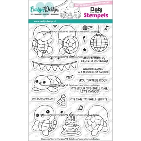 Carlijn Design Stempels Party Turtles (CDST-0157) Carlijn Design Stempels Party Turtles (CDST-0157)