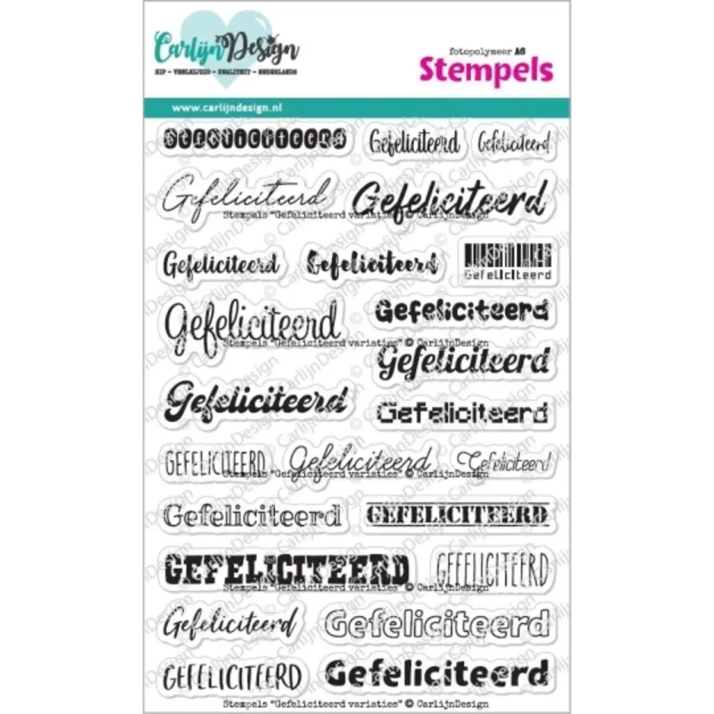 Carlijn Design Stempels Gefeliciteerd Variaties (CDST-0158) Carlijn Design Stempels Gefeliciteerd Variaties (CDST-0158)