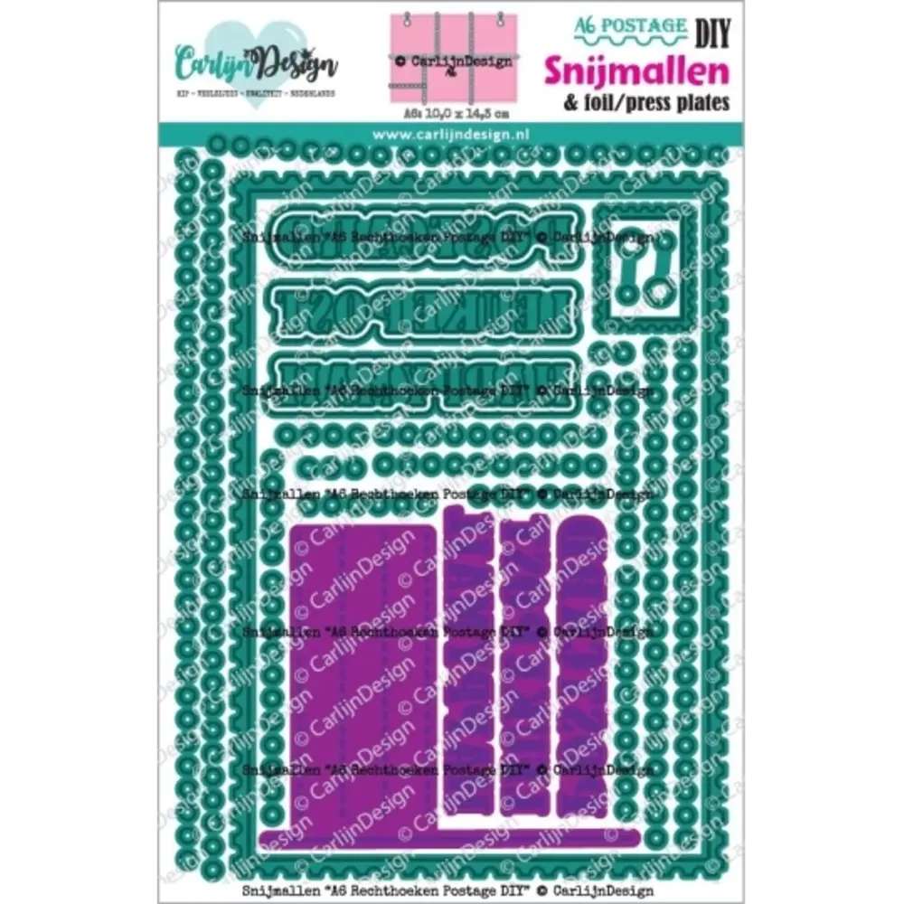 Carlijn Design Snijmallen A6 Rechthoeken Postage DIY (CDSN-0334) Carlijn Design Snijmallen A6 Rechthoeken Postage DIY (CDSN-0334)