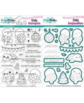 Carlijn Design Party Turtles Stamp & Die DUO (CDST-0157/CDSN-0338)