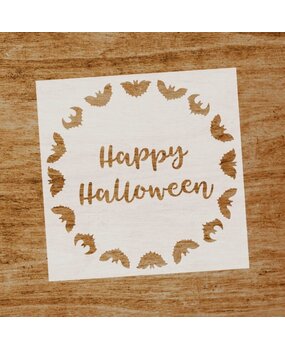 Evyre Scrapbooking Happy Halloween 6x6 Inch Masking Stencil (ST004) Evyre Scrapbooking Happy Halloween 6x6 Inch Masking Stencil (ST004)