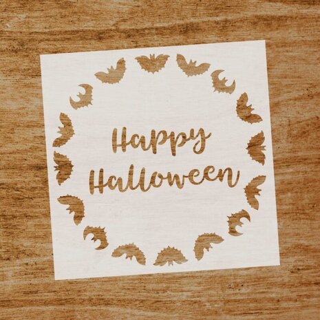 Evyre Scrapbooking Happy Halloween 6x6 Inch Masking Stencil (ST004) Evyre Scrapbooking Happy Halloween 6x6 Inch Masking Stencil (ST004)