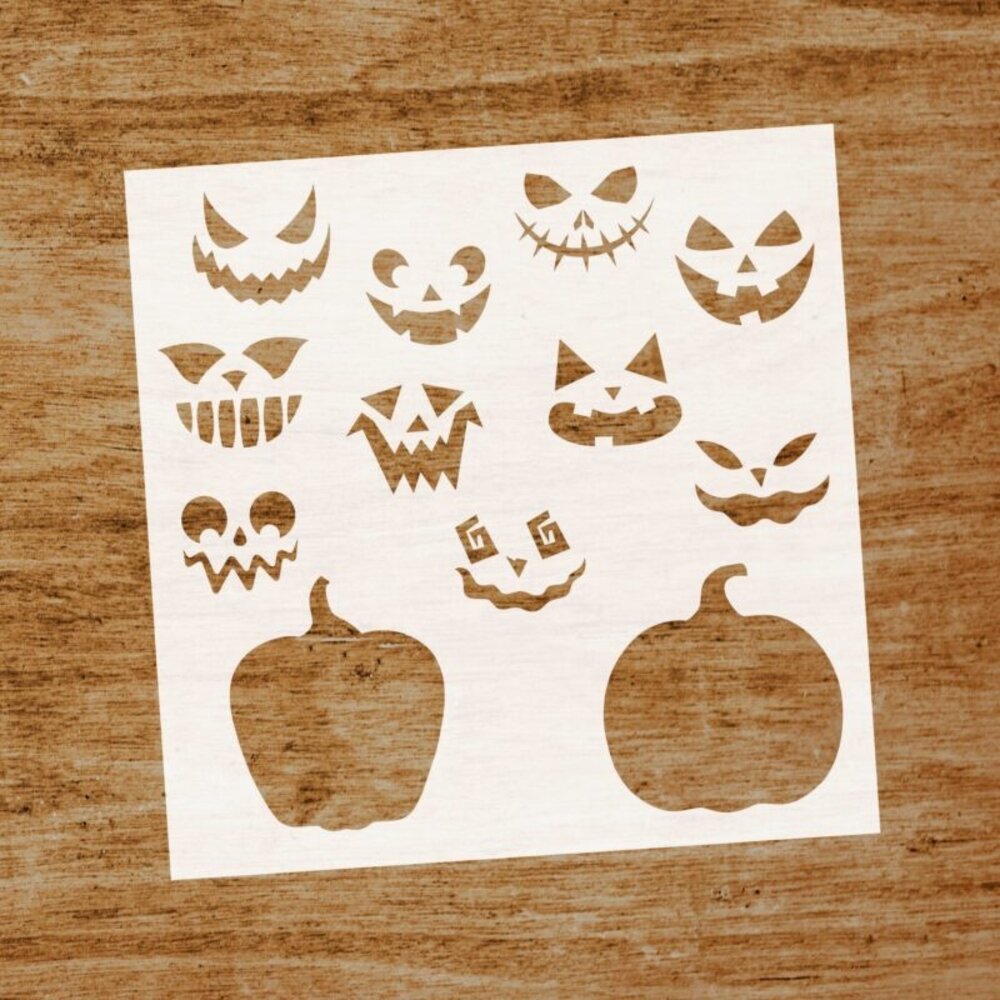 Evyre Scrapbooking Halloween Pumpkin 6x6 Inch Masking Stencil (ST009) Evyre Scrapbooking Halloween Pumpkin 6x6 Inch Masking Stencil (ST009)