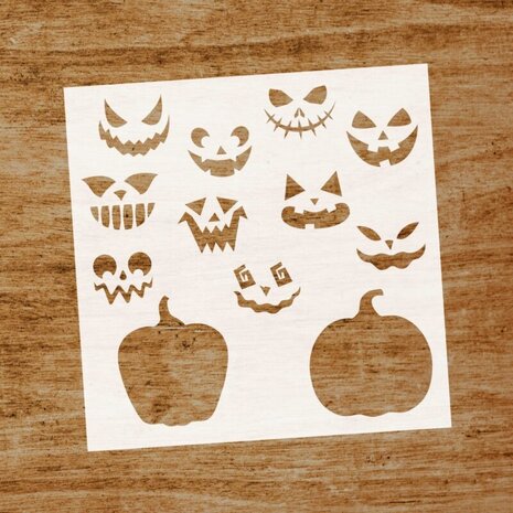 Evyre Scrapbooking Halloween Pumpkin 6x6 Inch Masking Stencil (ST009) Evyre Scrapbooking Halloween Pumpkin 6x6 Inch Masking Stencil (ST009)