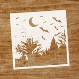 Evyre Scrapbooking Halloween Scenery 6x6 Inch Masking Stencil (ST013)