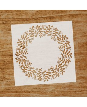Evyre Scrapbooking Christmas Wreath 6x6 Inch Masking Stencil (ST015)