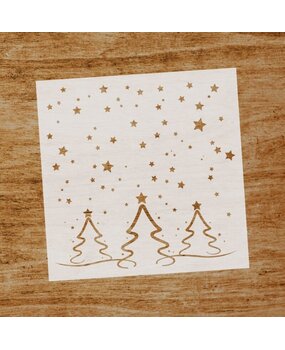 Evyre Scrapbooking Christmas Trees 6x6 Inch Masking Stencil (ST019)