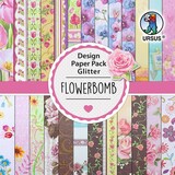 Ursus Flowerbomb 6x6 Inch Glitter Paper Pack (41090003)