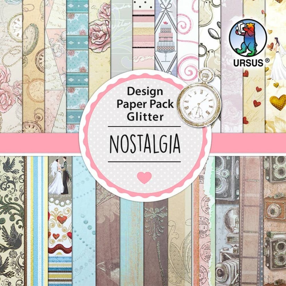 Ursus Nostalgia 6x6 Inch Glitter Paper Pack (41090007) Ursus Nostalgia 6x6 Inch Glitter Paper Pack (41090007)