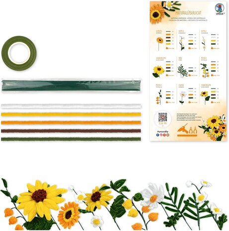 Ursus Chenilledraad Bloemen Set Geel (27040001) Ursus Chenilledraad Bloemen Set Geel (27040001)