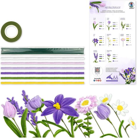 Ursus Chenilledraad Bloemen Set Lila (27040002) Ursus Chenilledraad Bloemen Set Lila (27040002)