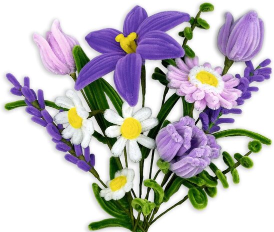 Ursus Chenilledraad Bloemen Set Lila (27040002) Ursus Chenilledraad Bloemen Set Lila (27040002)