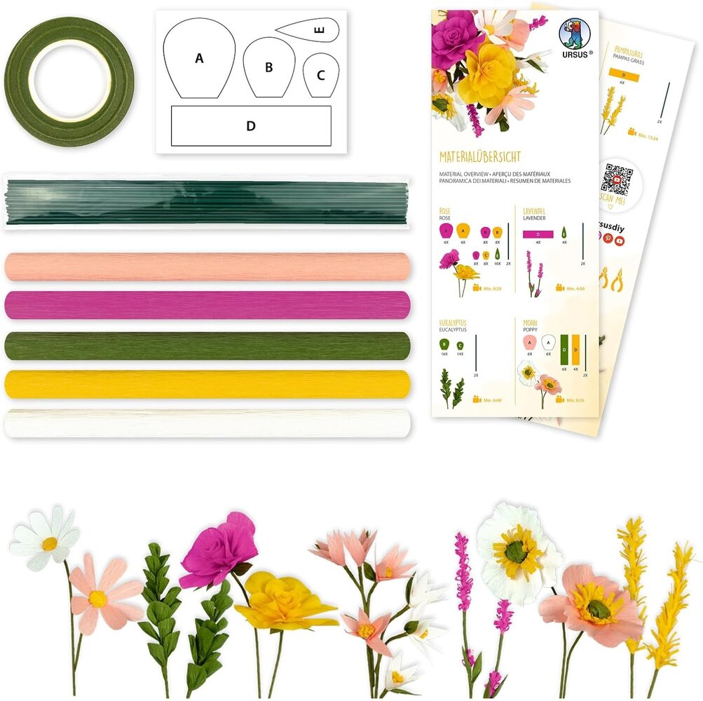 Ursus Crêpepapier Bloemen Set Geel (27030001F)