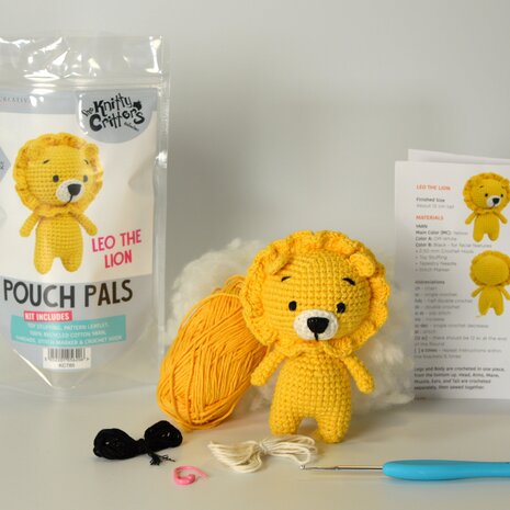 Hello Crafts Pouch Pals Leo The Lion Haakset (KC785) Hello Crafts Pouch Pals Leo The Lion Haakset (KC785)