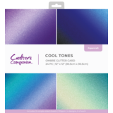 Crafter's Companion Cool Tones 12x12 Inch Ombre Glitter Pad (CC-OMBGLIT12-COTO)