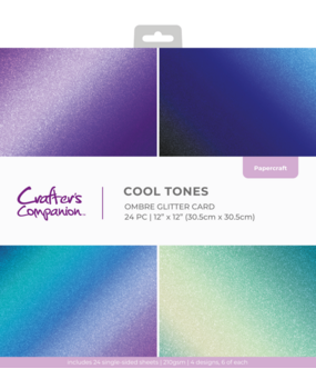 Crafter's Companion Cool Tones 12x12 Inch Ombre Glitter Pad (CC-OMBGLIT12-COTO)