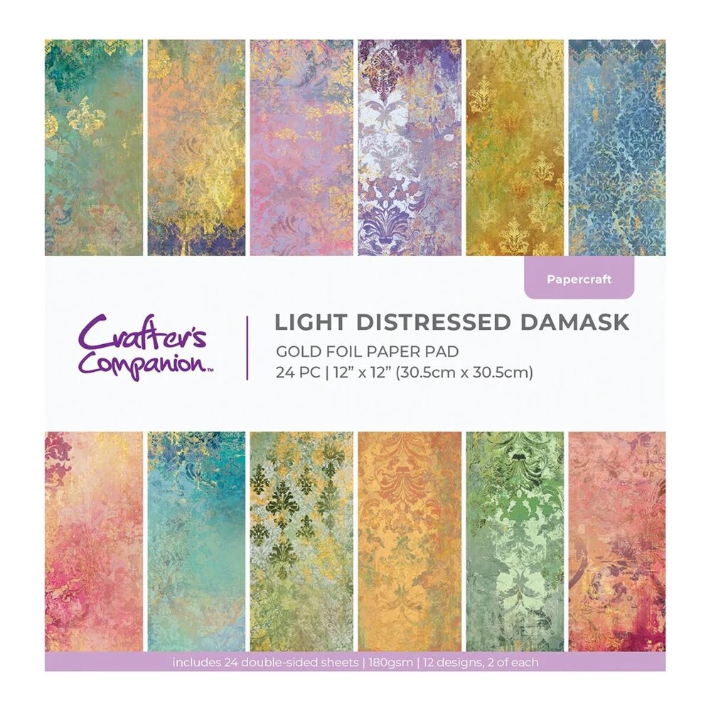 Crafter's Companion PRE-ORDER Light Distressed Damask 12x12 Inch Paper Pad (CC-PAD12-LDDA) Crafter's Companion PRE-ORDER Light Distressed Damask 12x12 Inch Paper Pad (CC-PAD12-LDDA)
