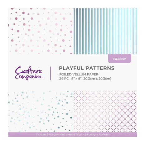 Crafter's Companion PRE-ORDER Playful Patterns 8x8 Inch Vellum Pad (CC-VELPAD8-PP) Crafter's Companion PRE-ORDER Playful Patterns 8x8 Inch Vellum Pad (CC-VELPAD8-PP)