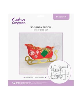 Crafter's Companion PRE-ORDER 3D Santa Sleigh Stamp & Dies (CC-STD-3DSSLE)