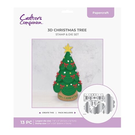 Crafter's Companion PRE-ORDER 3D Christmas Tree Stamp & Dies (CC-STD-3DXTRE) Crafter's Companion PRE-ORDER 3D Christmas Tree Stamp & Dies (CC-STD-3DXTRE)