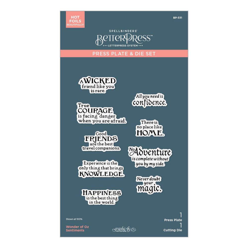 Spellbinders Wonder of Oz Sentiments Press Plate & Die Set (BP-331) Spellbinders Wonder of Oz Sentiments Press Plate & Die Set (BP-331)