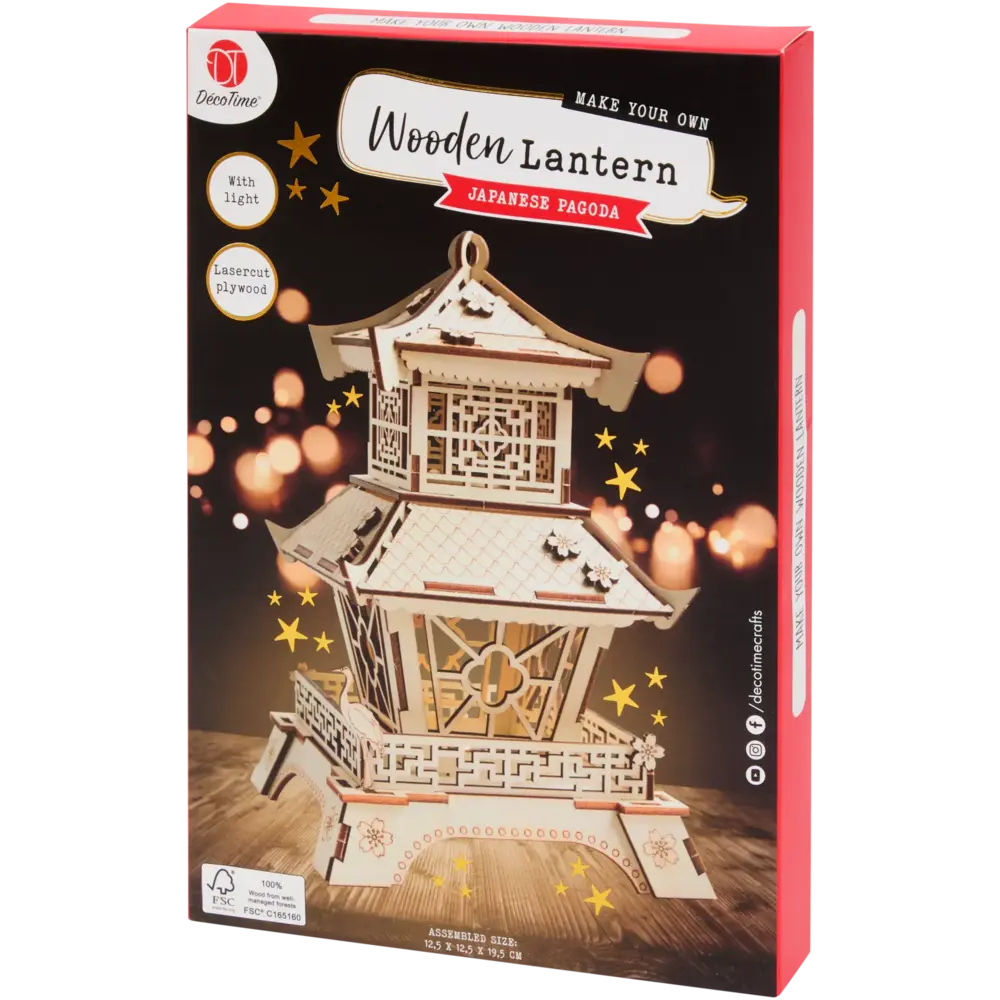DécoTime DIY Wooden Lantern Japanese Pagoda (3210789) DécoTime DIY Wooden Lantern Japanese Pagoda (3210789)