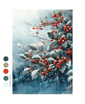 Re-Design Frosted Boughs & Berries A4 Decoupage Fiber (678340)
