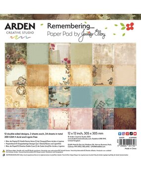 Arden Creative Studio Remembering... 12x12 Inch Paper Pad (ACSPP0015)