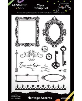 Arden Creative Studio Remembering... Heritage Accents 6x8 Inch Clear Stamp Set (ACSCS0020)