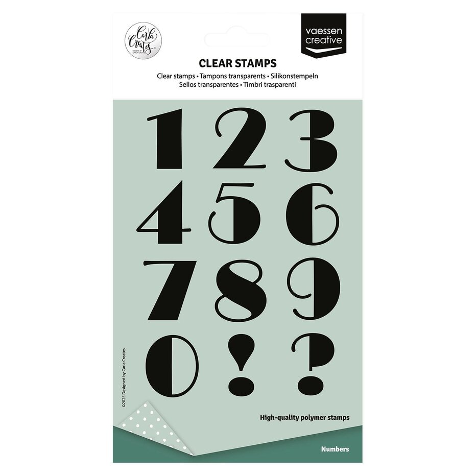 Vaessen Creative Clear Stamps Numbers (CAR0204) - Paperpads.nl