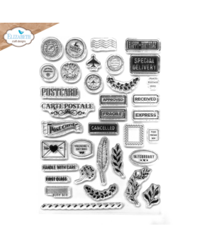 Elizabeth Craft Designs Romantic Revival A5 Clear Stamps Postcard Parts (CS429) Elizabeth Craft Designs Romantic Revival A5 Clear Stamps Postcard Parts (CS429)