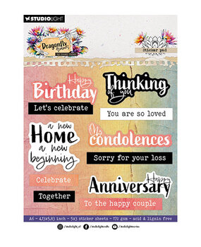 Studio Light PRE-ORDER Dragonfly Dreams Sentiments Sticker Pad (HE-DD-STIC56) Studio Light PRE-ORDER Dragonfly Dreams Sentiments Sticker Pad (HE-DD-STIC56)