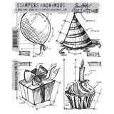 Stampers Anonymous Cling Stamps Birthday Blueprint (CMS153)