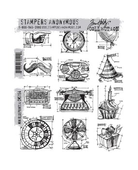 Stampers Anonymous Cling Stamps Mini Blueprints 4 (CMS154)